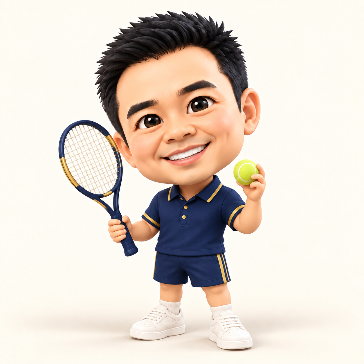 Mini Jeff enjoying tennis