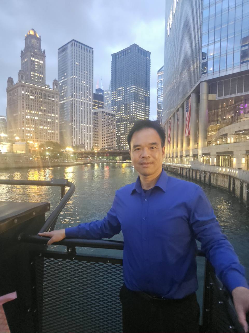 City lights by the river